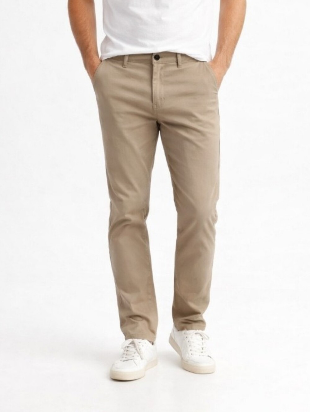 Oak & Rye Men's Classic Slim Chino Lexington Pants in Khaki 36/30